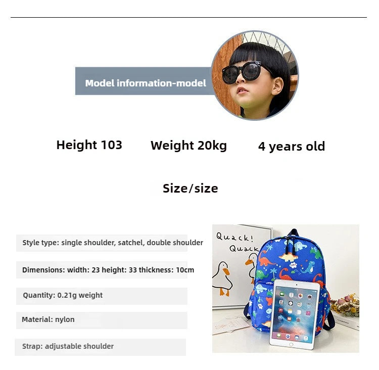 Cute Dinosaur Kids Backpack | Ideal for Kindergarten & School