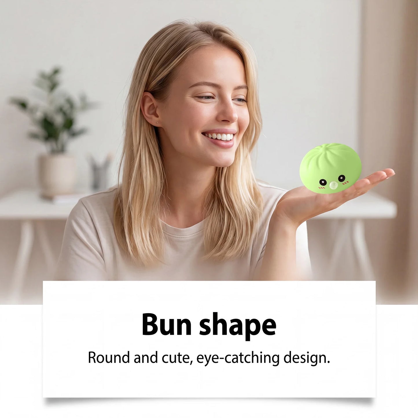 Dumpling Squishy Blow Bubbles Toy Stress Relief Squeeze Toy Cute Bubble Blowing Fidget Sensory with Steamer Stretchy Sensory