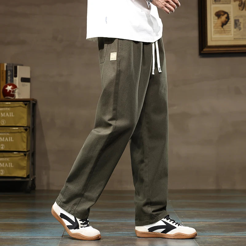 Comfortable Loose Men's Trousers | 100% Cotton Khaki Pants