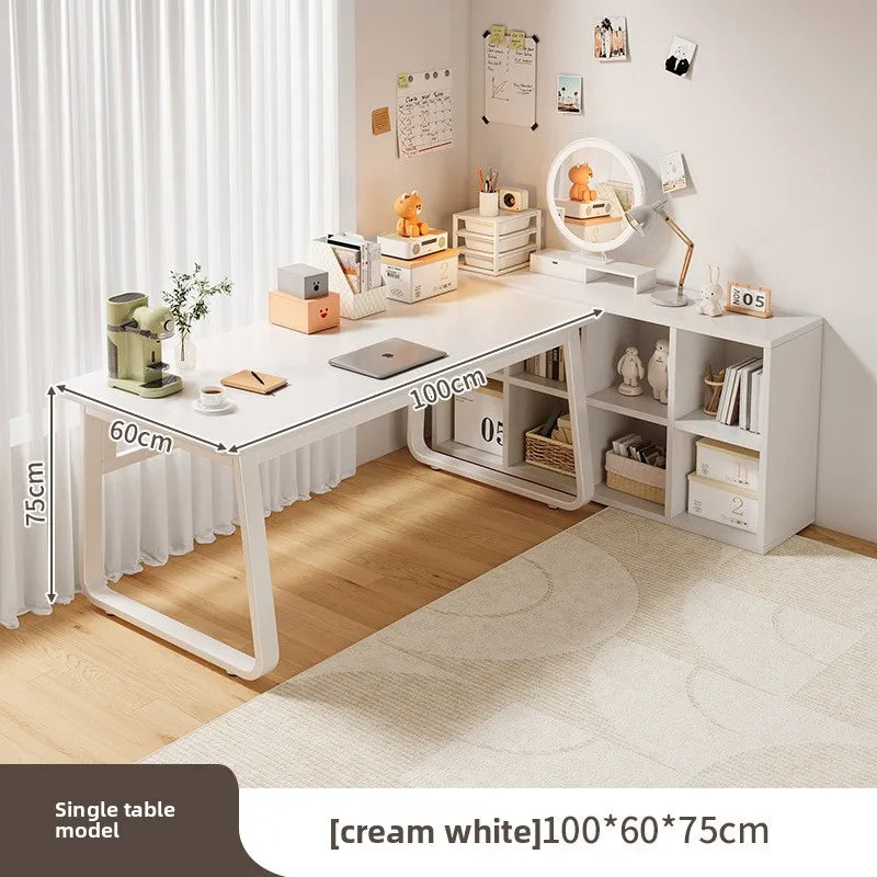 Durable White Computer Desk | Modern Makeup and Workstation