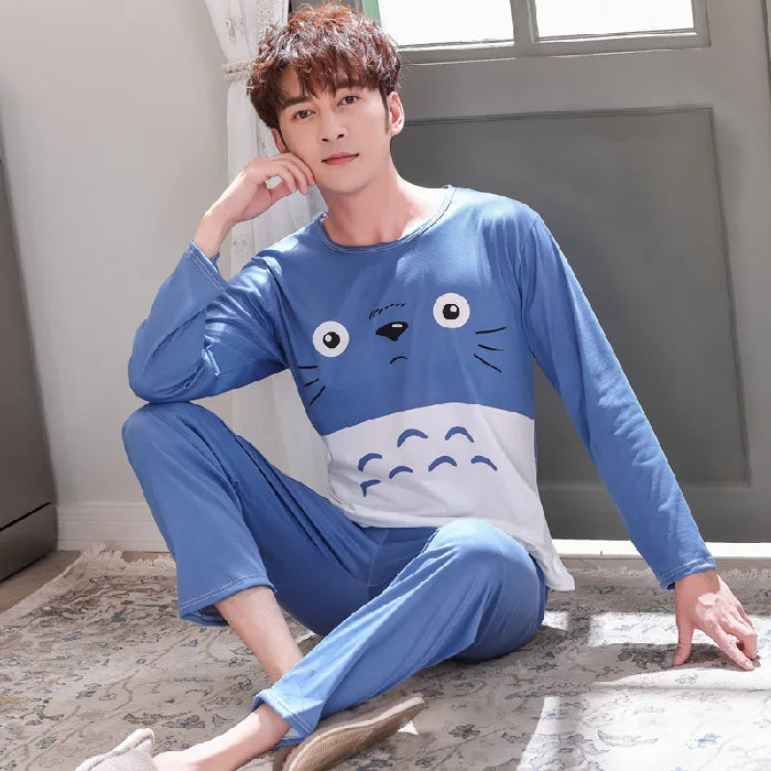 Men's Striped Long-Sleeved Pajamas | Comfortable Sleepwear Set