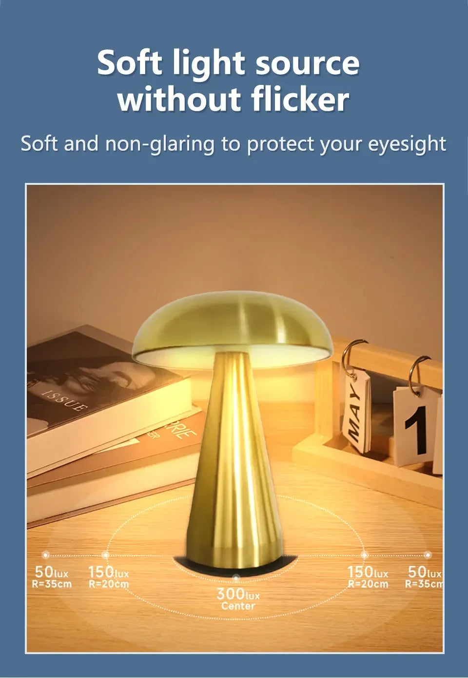 Mushroom LED Night Light | Touch Sensor Table Lamp for Any Space