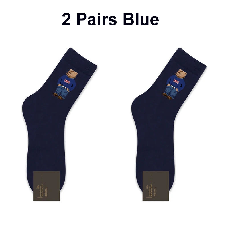 Men's Cartoon Bear Socks | Fun & Breathable Skateboard Socks