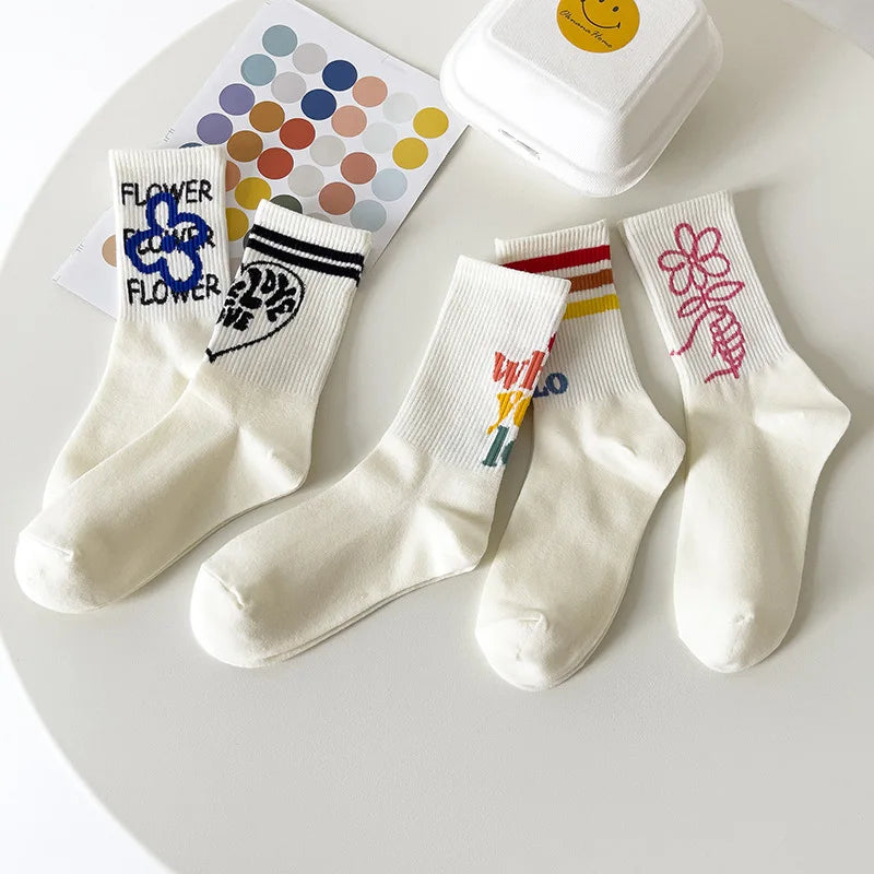 Funny Striped Cotton Thermal Socks for Women | Cozy Home Wear