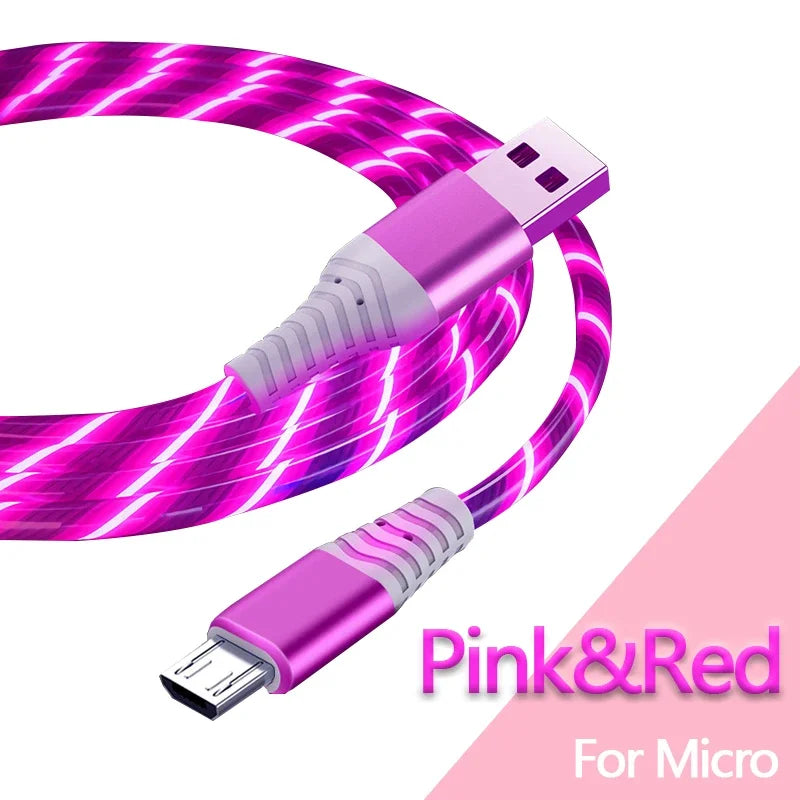 LED Glowing Fast Charging USB C & Micro USB Cable