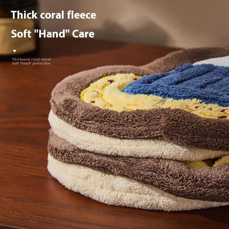 Absorbent Kitchen Hand Towels | Thickened Wall Hanging Cleaning Cloth
