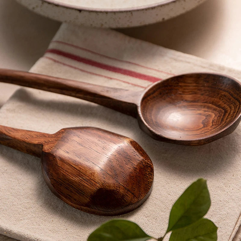 Long Handle Wooden Ramen Spoon | Ideal for Soups & Stews