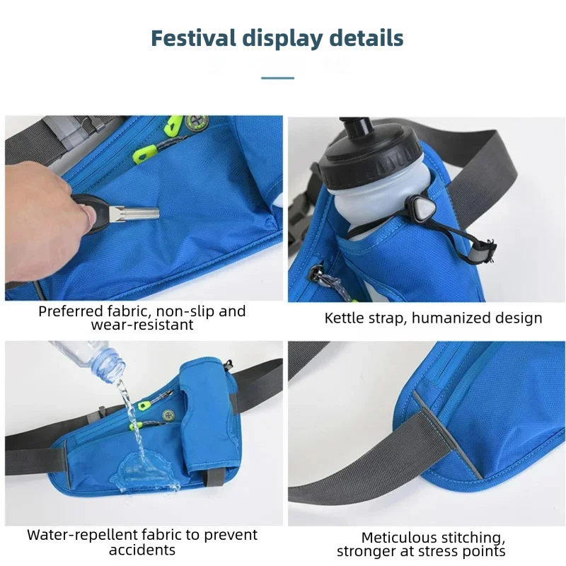 Waterproof Running Waist Bag with Water Bottle Holder for Outdoor