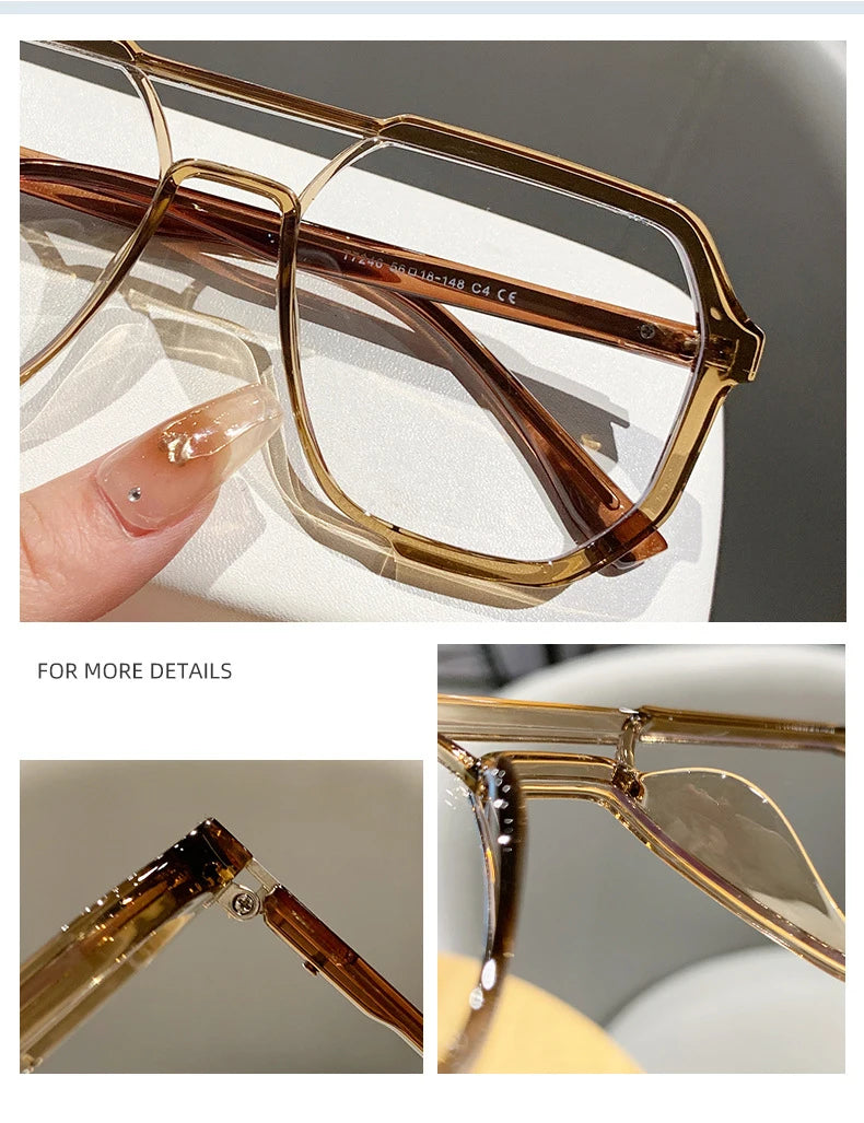 Stylish Women’s Oversized Myopia Glasses | Photochromic Eyeglasses 2026