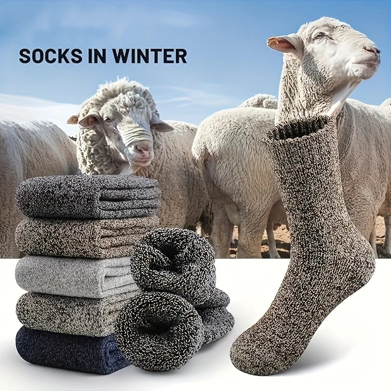 5 Pairs of Thick Warm Men's Socks | Cozy Winter Thermal Stockings