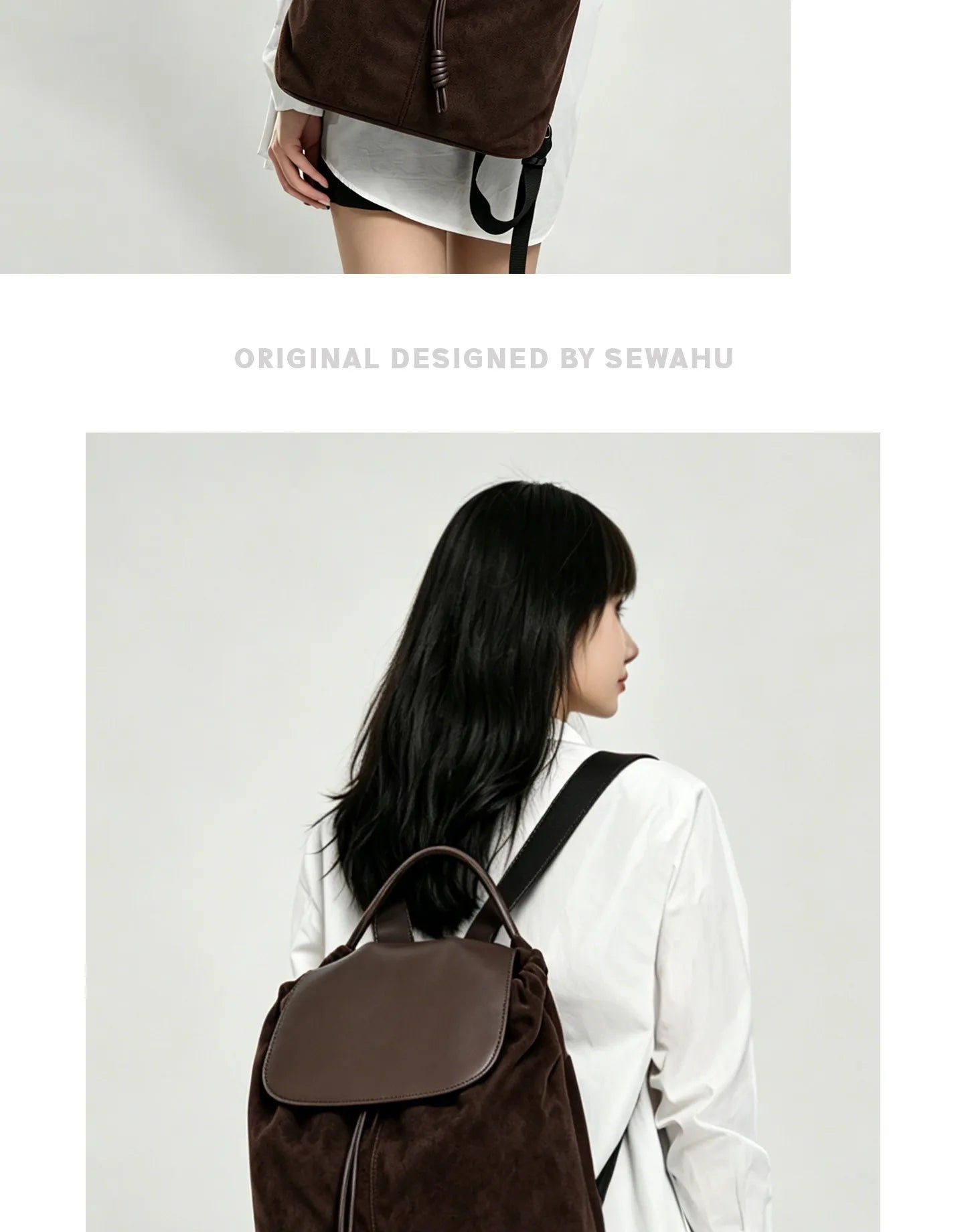 Versatile Large Capacity Suede Leather Bucket Backpack | Trendy Design