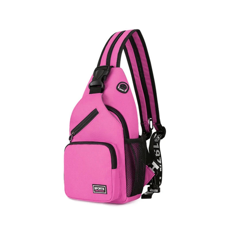 Women's Solid Color Chest Bag | Multi-Function Zipper Shoulder Bag