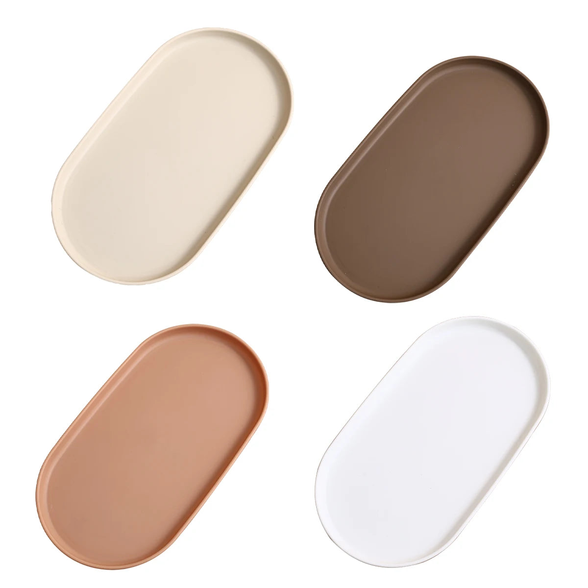 Stackable Plastic Oval Dessert Plates | Large Capacity Food Tray