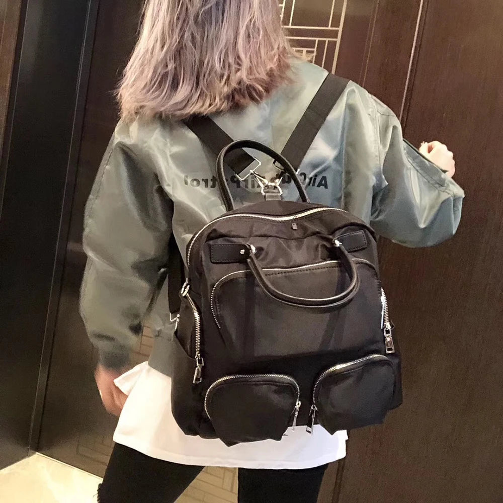 Unisex Korean Nylon Backpack | Versatile Travel & Casual Bag