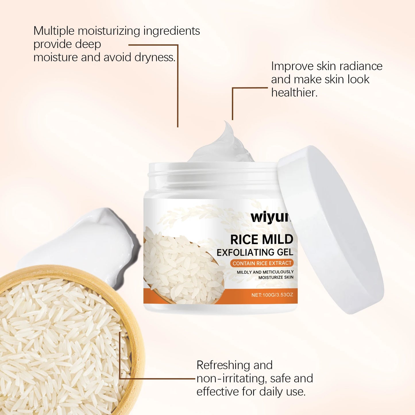 Gentle Rice Exfoliating Gel | Hydrating Face & Body Cleanser