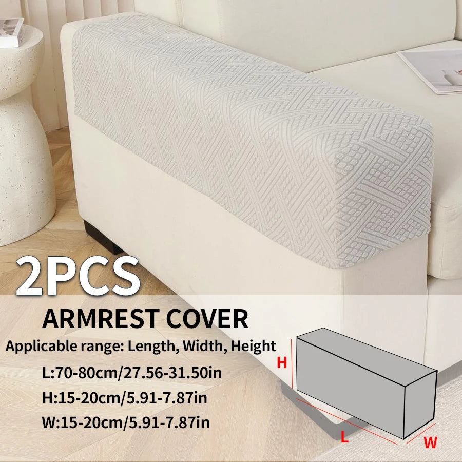 2pcs Anti-Slip Armchair Covers | Soft Jacquard Sofa Armrest Protector