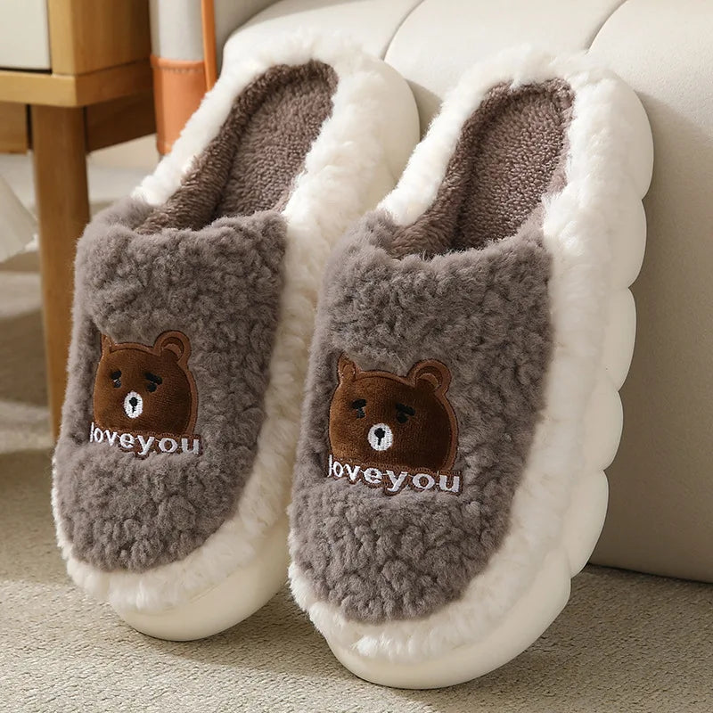 Women's Cute Cartoon Rabbit Plush Slippers | Cozy Indoor Footwear