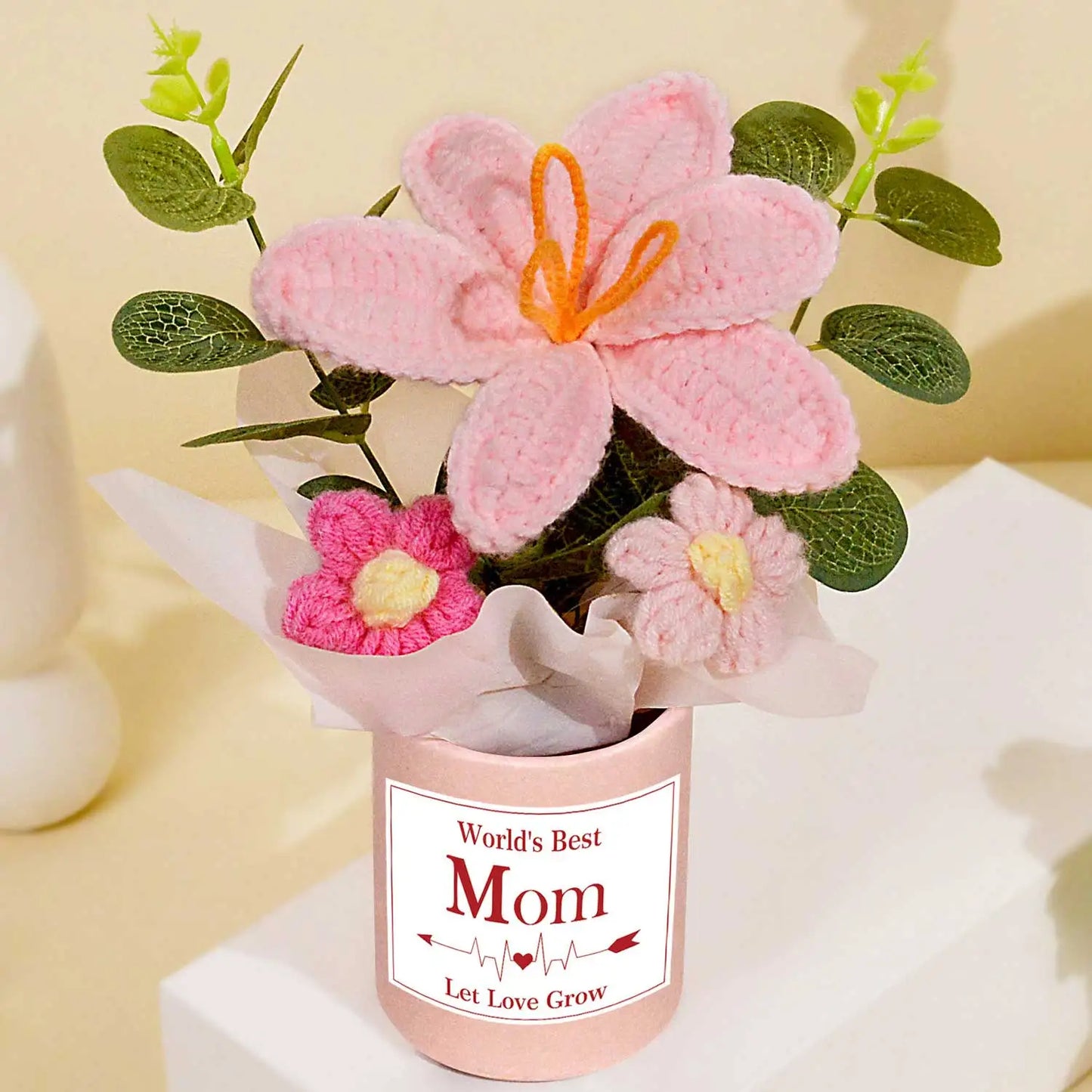 Ramo de flores de ganchillo hecho a mano | El regalo perfecto para decorar el hogar