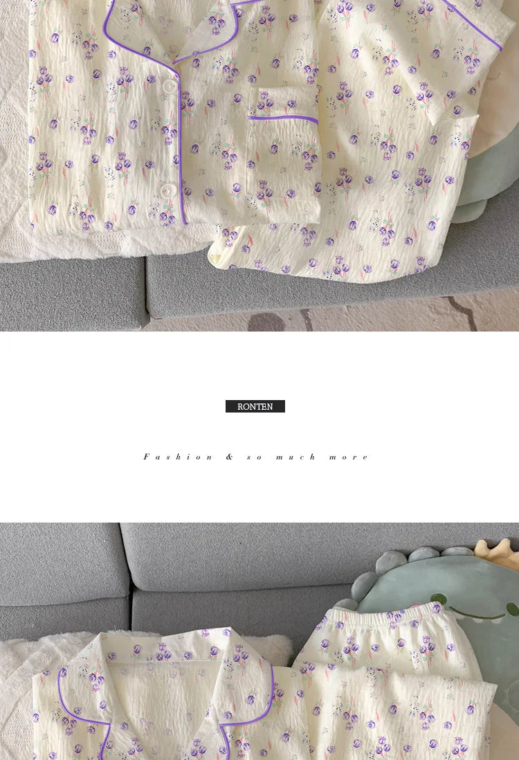 Sweet Floral Homewear Pajamas Set for Women | Comfort & Style