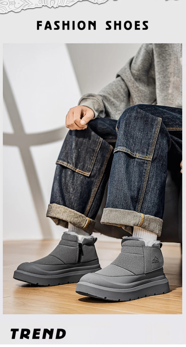 Men's Warm Plush Snow Boots | Cozy Winter Ankle Shoes