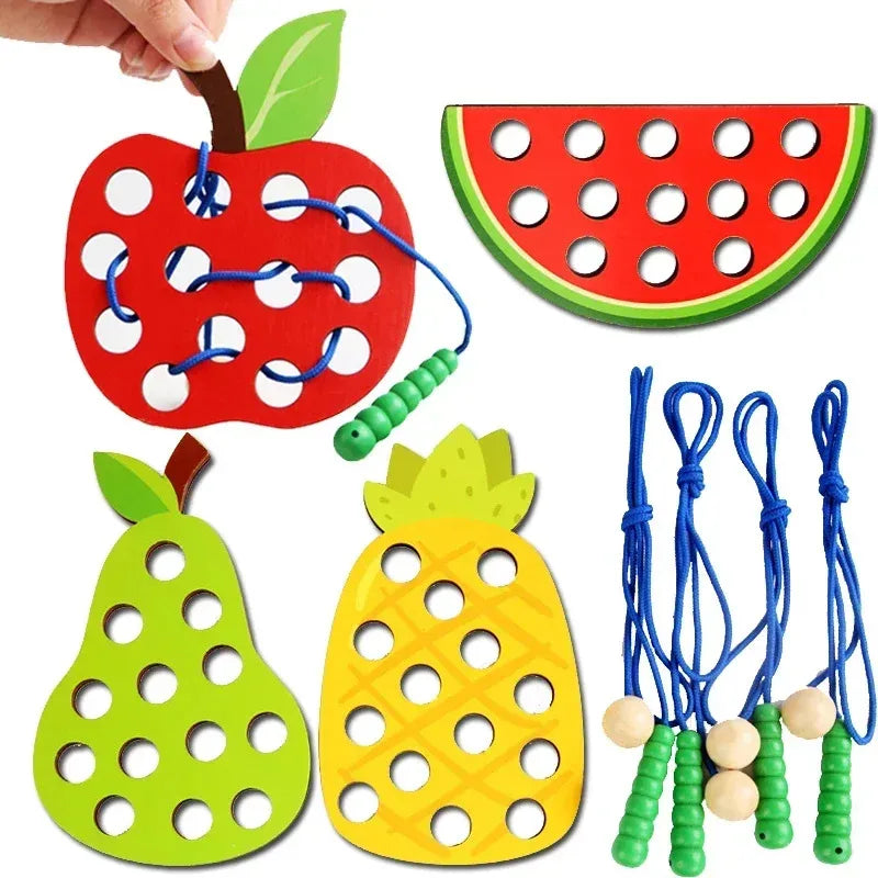 Educational Wooden Lacing Toy | Enhance Fine Motor Skills
