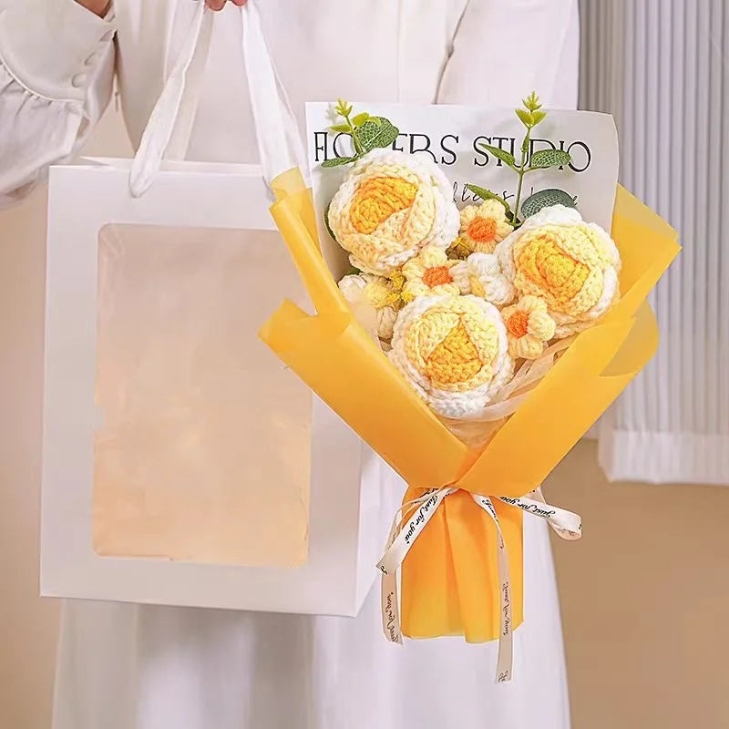 Hand-Knitted Crochet Flower Bouquet | Perfect Gift for Any Occasion