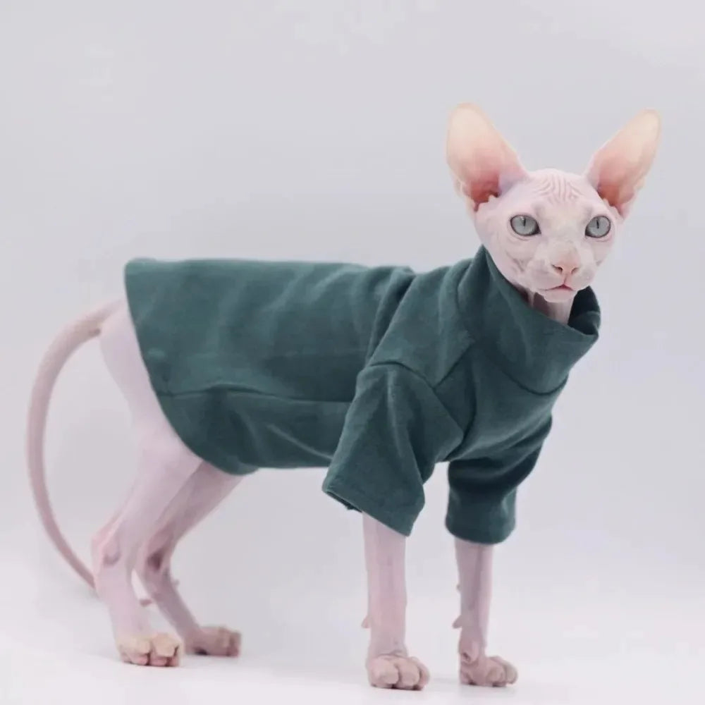 Soft Cotton Winter Outfit for Sphynx Cats | Warm Pet Sweater