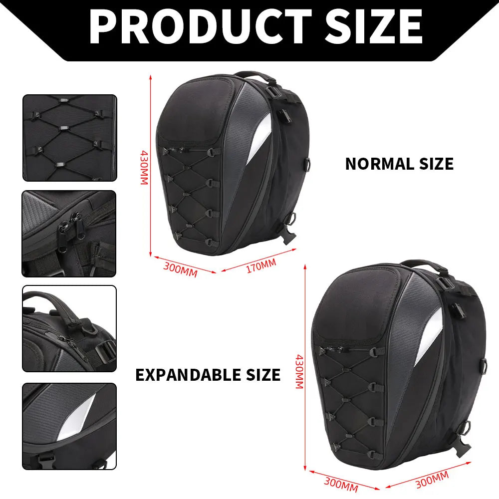 Waterproof Motorcycle Tail Bag | High Capacity Multifunction Backpack