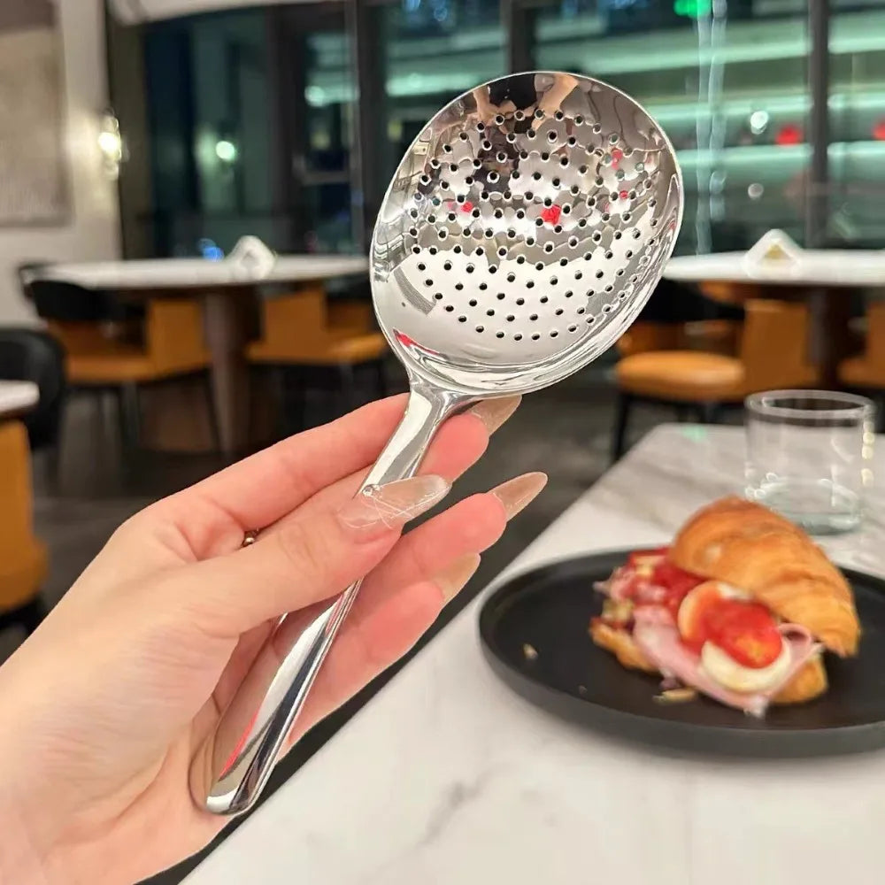 Large Stainless Steel Round Spoon | Perfect Kitchen Utensil