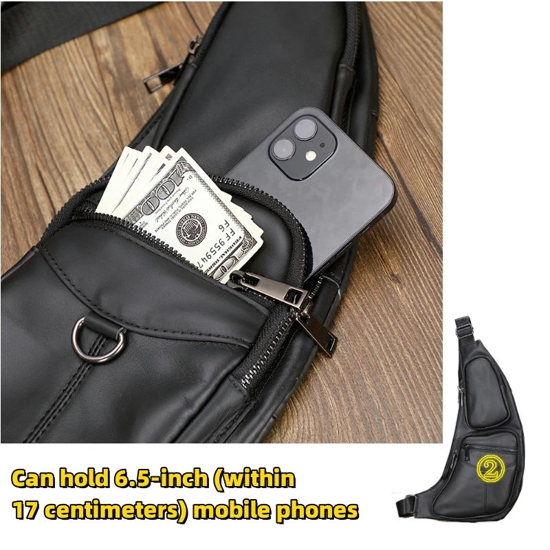 Men's Vintage Leather Sling Bag | Stylish Crossbody Outdoor Bag