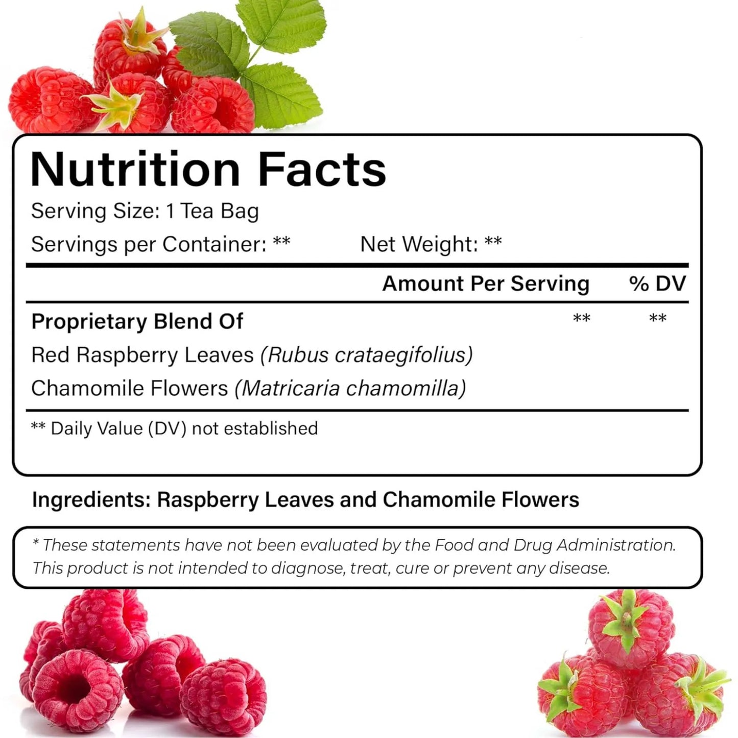 Raspberry Leaf Tea Bags | Herbal Support for Women’s Health