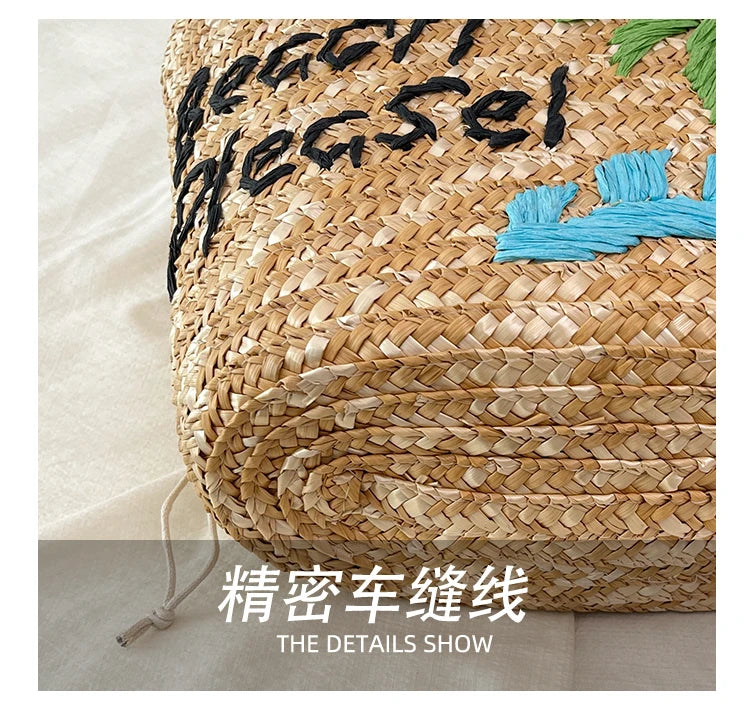 Casual Sweet Tote Bags | Perfect Straw Embroidery Shoulder Bag