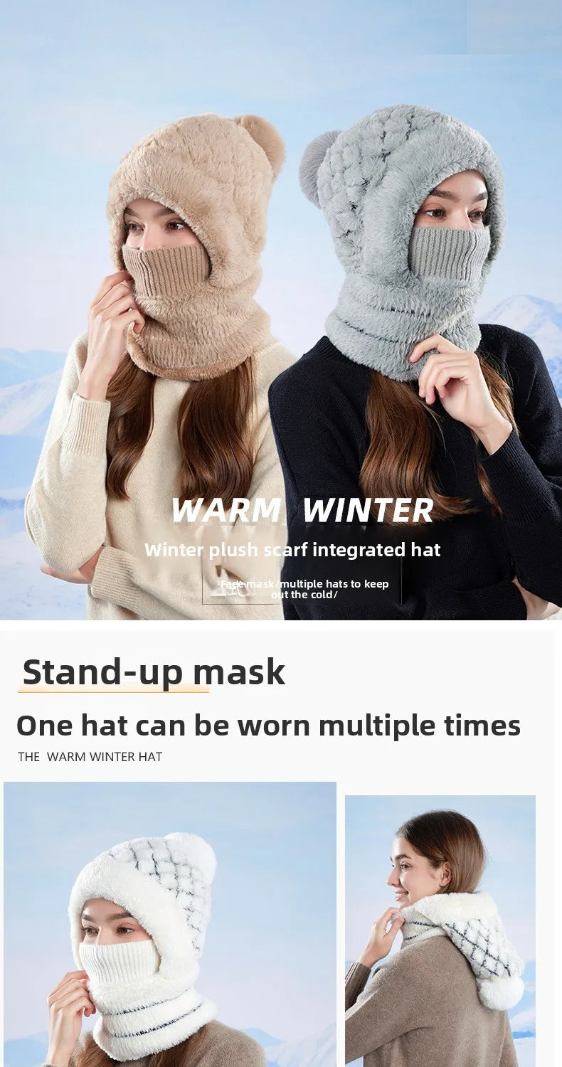 Women's 3-in-1 Fleece Lined Cycling Balaclava | Winter Windproof Hood
