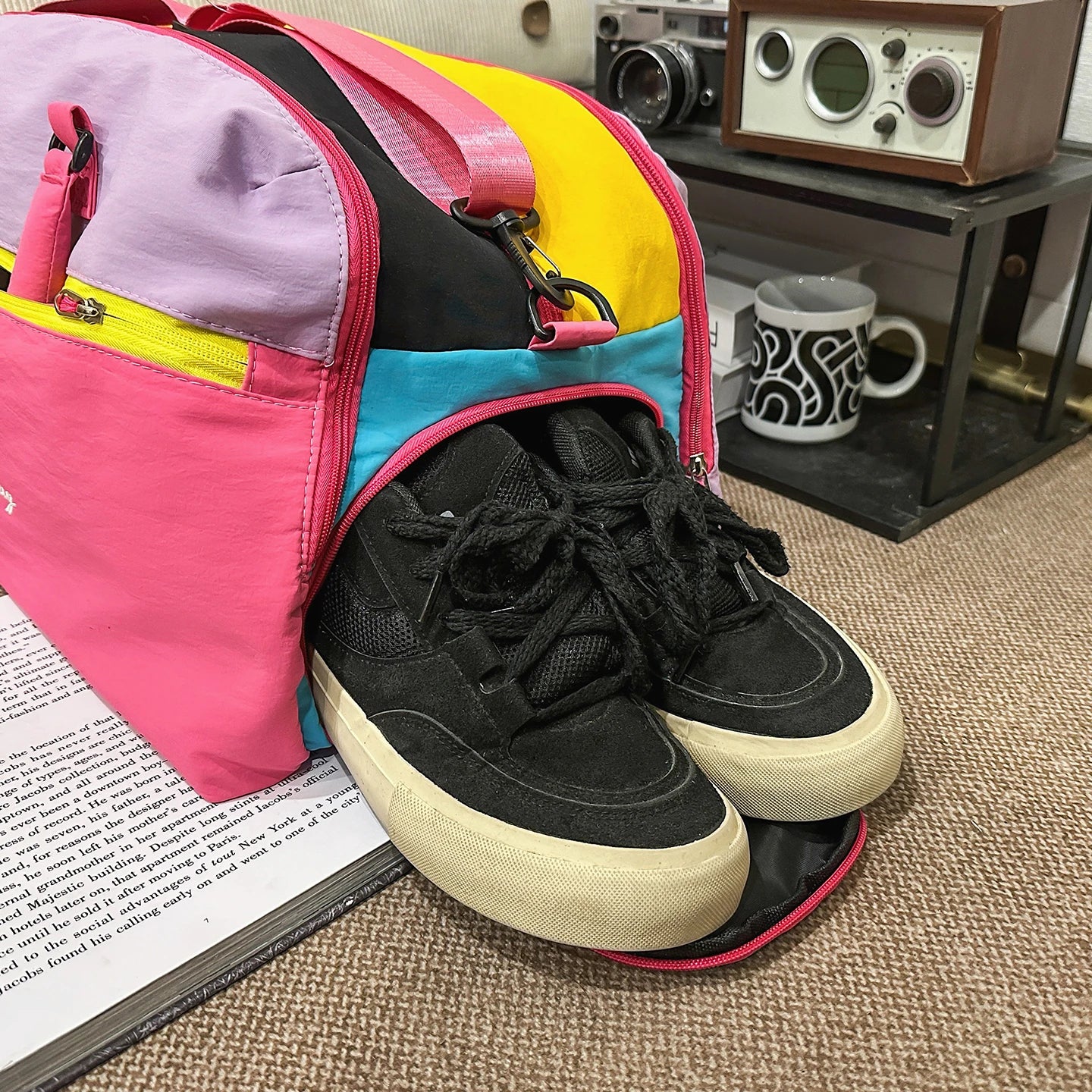 Fashion Trend Dopamine Contrasting Travel Bag Independent Shoe Compartment, Lightweight Yoga Bag, Outdoor Sports and Fitness Bag