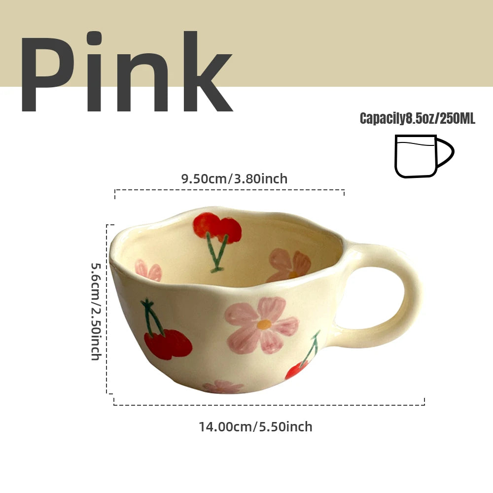 Handcrafted Ceramic Coffee Mug | Unique Irregular Flower Design