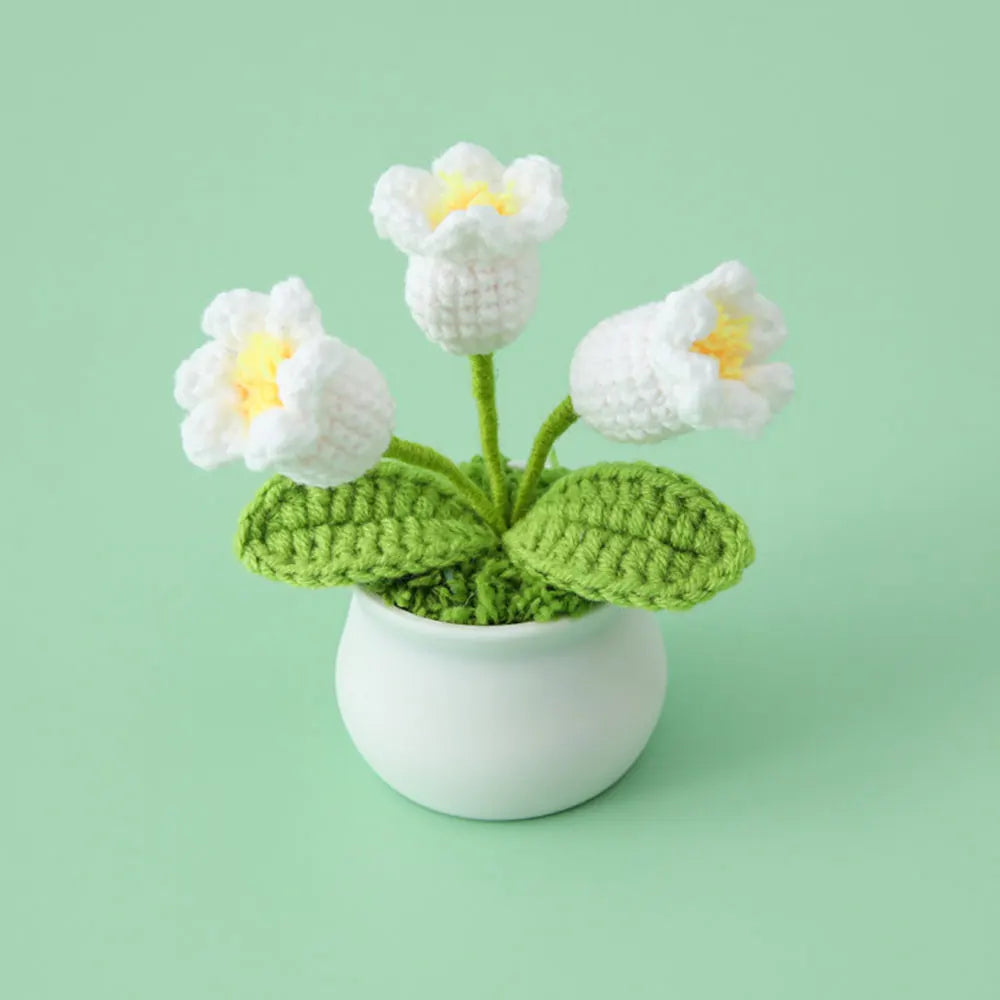 Flores de ganchillo de girasol y tulipán tejidas a mano | Encantadora decoración para el hogar