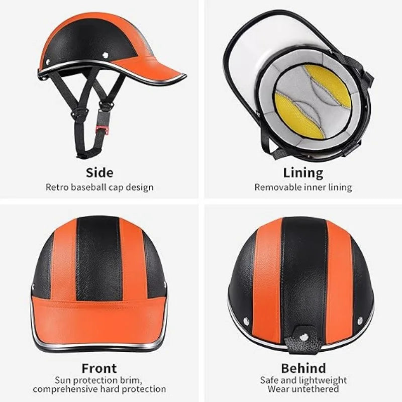 Retro Baseball Helmet with Extended Brim | Unisex Sun Protection