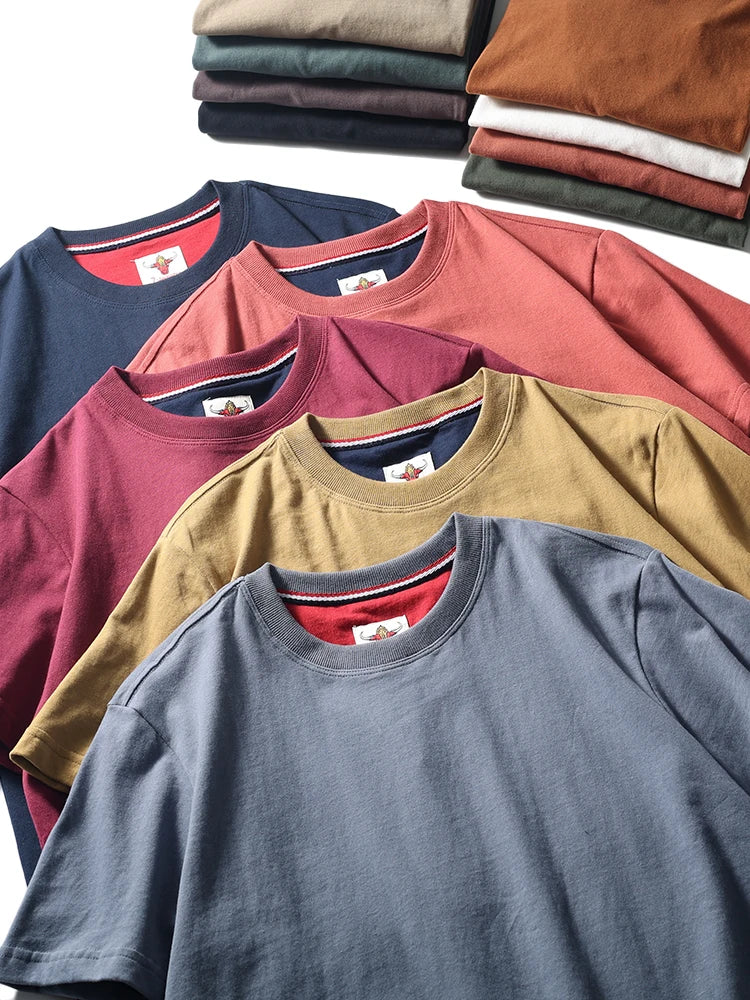 Men's Retro Solid Color Short Sleeve T-shirt | Summer Fashion Top