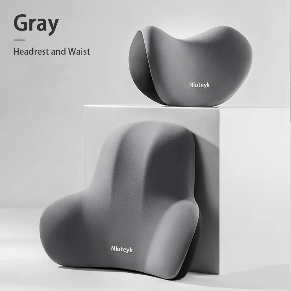 Memory Foam Car Neck Pillow | Breathable Lumbar Support Cushion