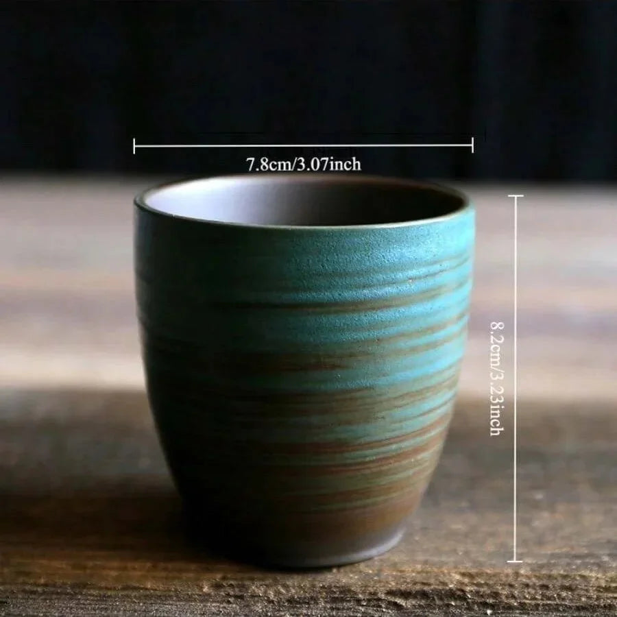 Tazas de café japonesas de gres con gradiente grande | Vajilla elegante