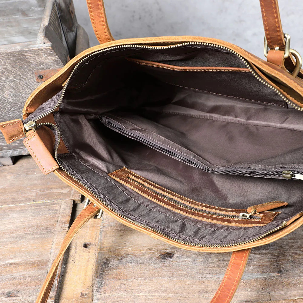 Vintage Genuine Leather Men's Tote & Briefcase | Stylish & Versatile