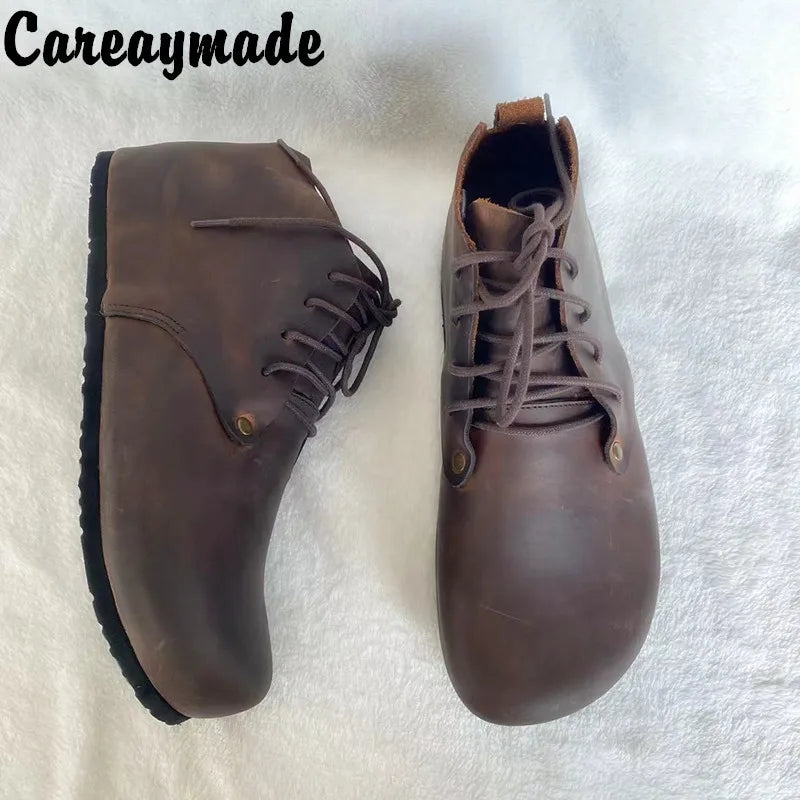 Handmade Genuine Leather High Top Women's Shoes | Stylish Casual Footwear