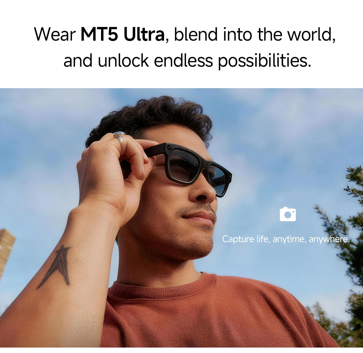 AI Smart Glasses with Real-time Translation and 800W Camera