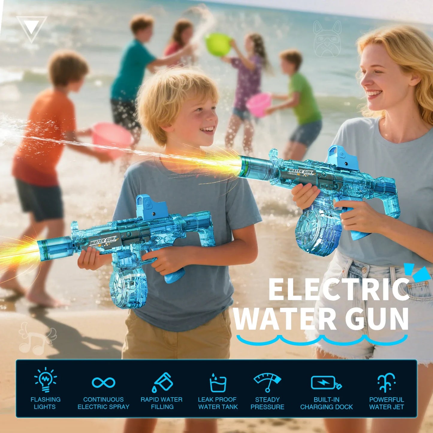 Electric Water Gun Toy | Automatic Sensor Lights & Firing Action