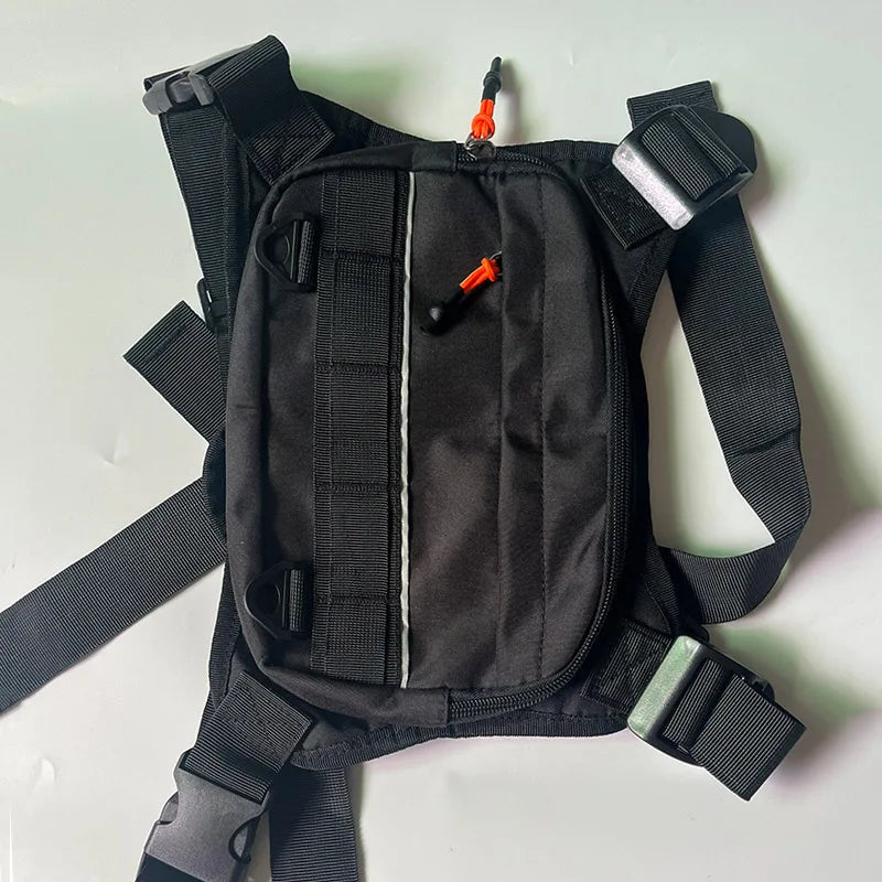 OutdoorStreetwear Men Chest Bag Trend Unisex Tactical Vest Backpack Multi-function Vest Pocket Sport Running Travel Chest Pack