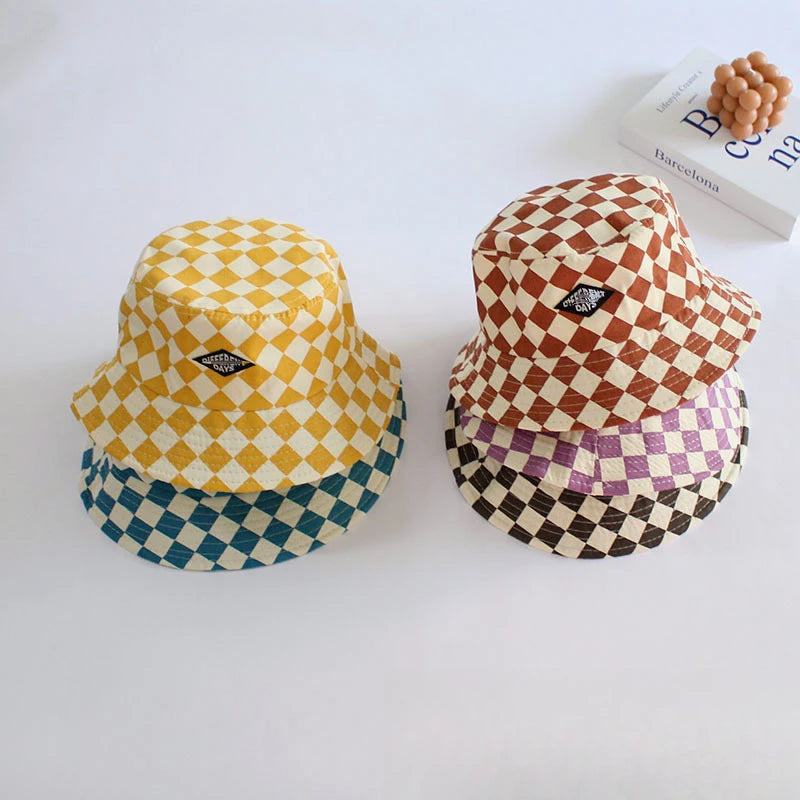 Checkerboard Pattern Kids Bucket Hat | Perfect Sun Protection