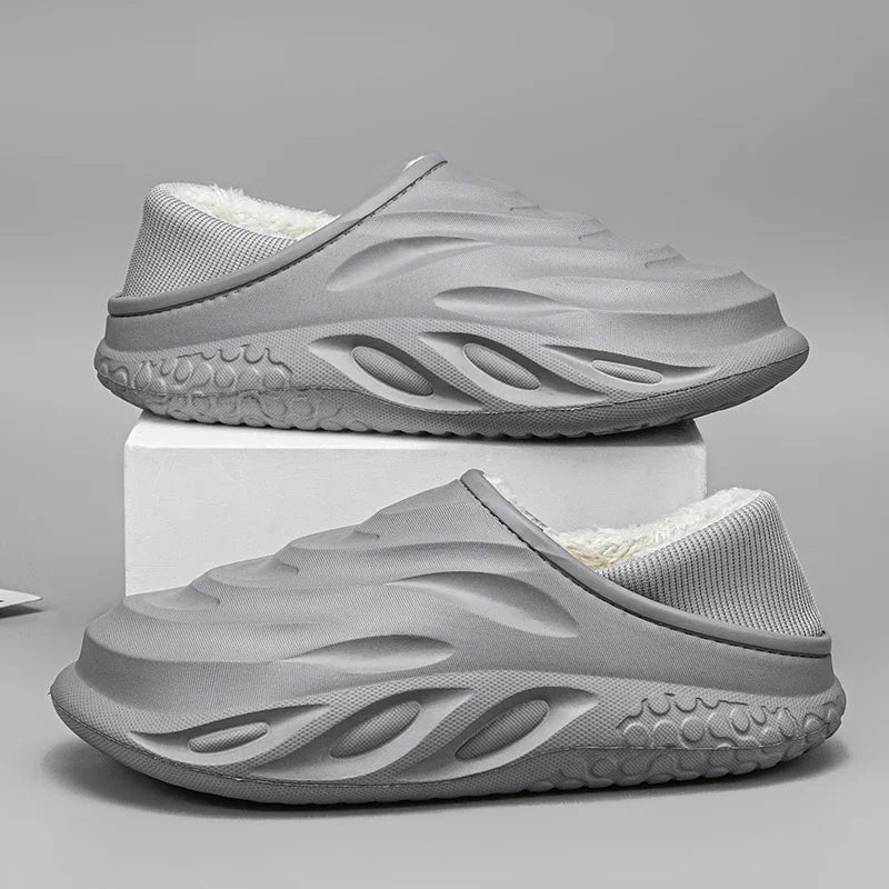 Men’s Velvet-Lined Winter Slippers | Cozy Non-Slip House Shoes