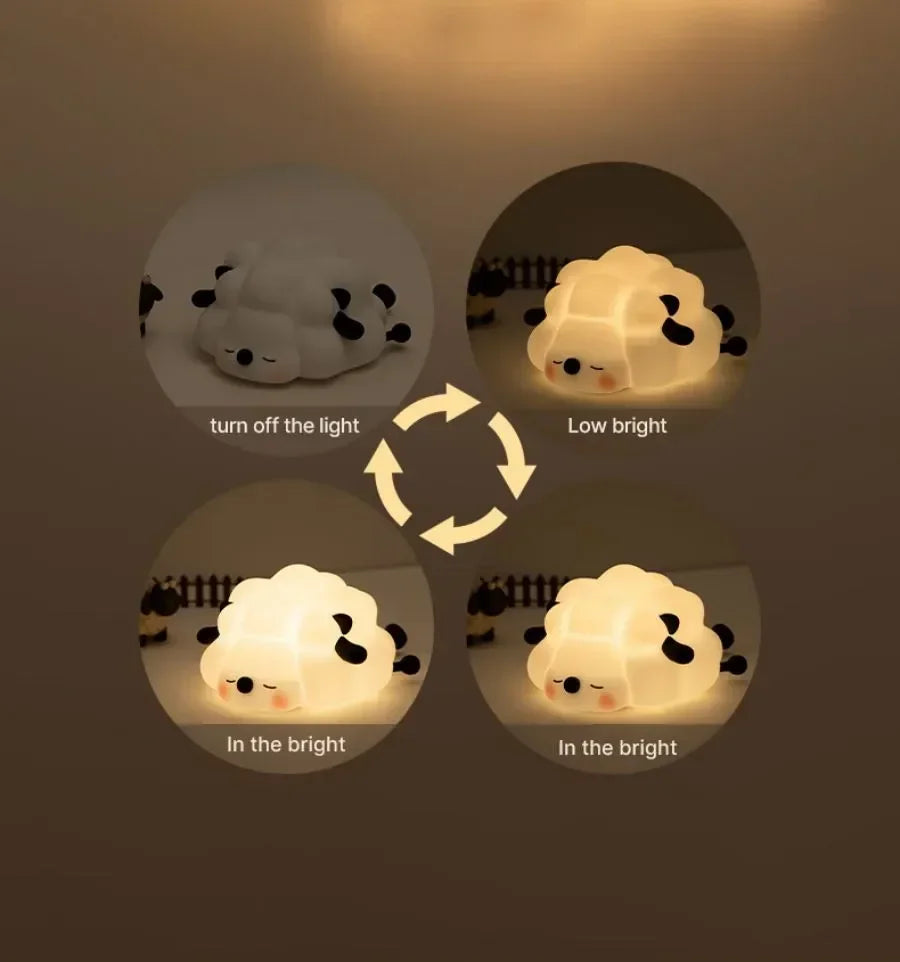 Luz nocturna LED recargable de animales para habitaciones infantiles | Acogedora y bonita