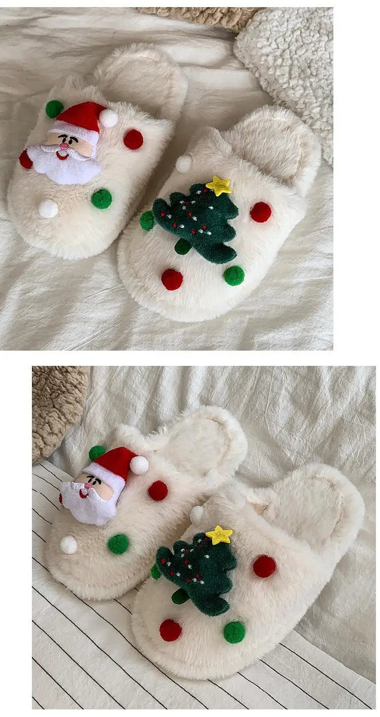Christmas Kids Plush Slippers | Warm Cotton Indoor Shoes