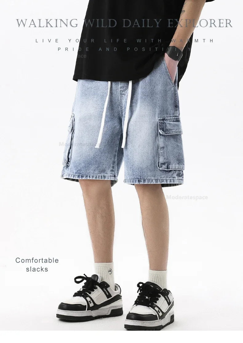 Men's Summer Retro Fashion Denim Shorts | Multi-pocket & Comfortable